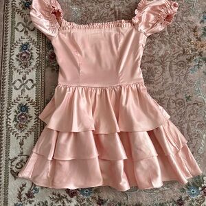 Love Annette Pink Ruffled Mini Dress